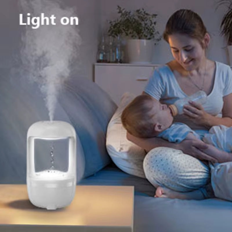 Mini Glow-In-The-Dark Air Humidifier Anti-Gravity Water Drop Humidifier Ultrasonic Air Diffusion Humidifier