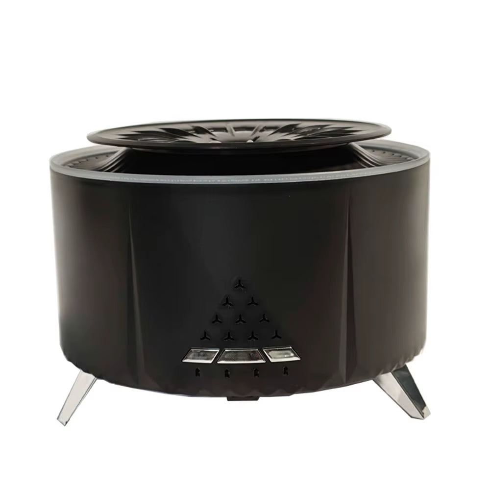 Bluetooth Speaker Air Humidifier Wood Flame Volcano Lava Aroma Humidifier Essential Oil Diffuser Bedroom White Noise Hypnosis