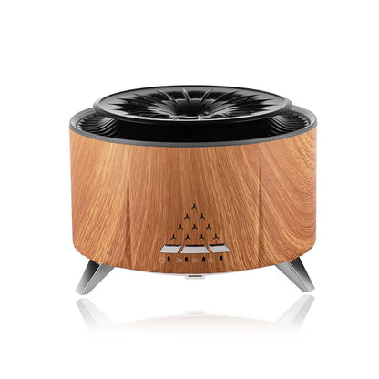Bluetooth Speaker Air Humidifier Wood Flame Volcano Lava Aroma Humidifier Essential Oil Diffuser Bedroom White Noise Hypnosis